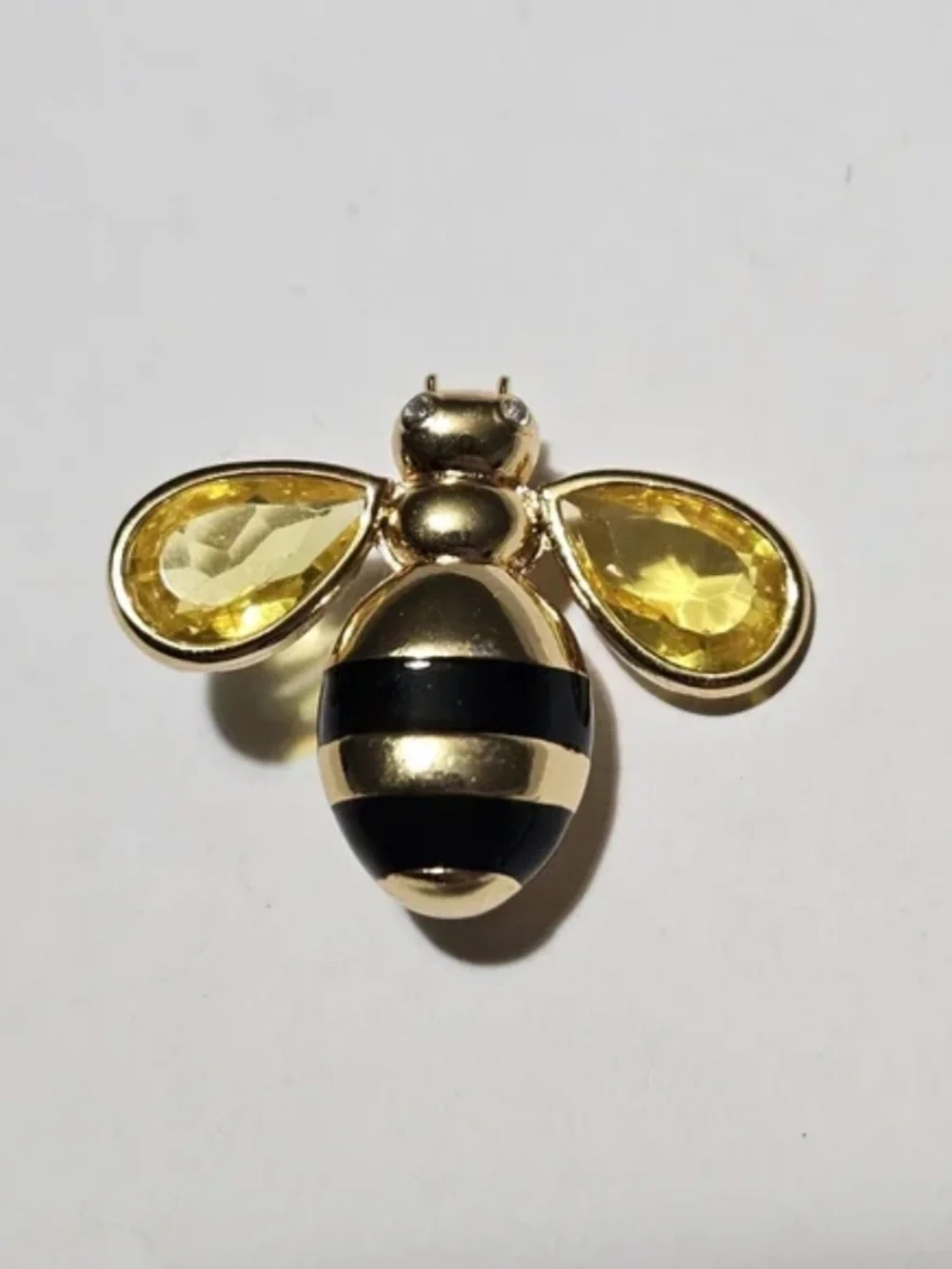 Delicate Bee Brooch in Gold, yellow and black
